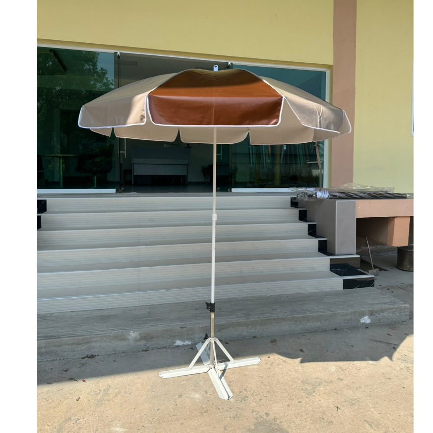 KASA ร่มสนาม 40นิ้ว ร่มแม่ค้า แกนขาวอีบ็อคซี่ ผ้าใบหนา ทนทาน ผ้า2สี ผลิตในไทย  outdoor umbrella (ไม่รวมขาตั้ง)