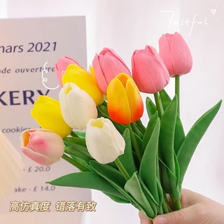 ดอกไม้ประดิษฐ์ ดอกไม้ประดิษฐ์ทำมือ ทิวลิปประดิษฐ์ 34ซม. ตกแต่งบ้าน ถ่ายภาพงานแต่งงาน ตกแต่งเค้กวันวาเลนไทน์