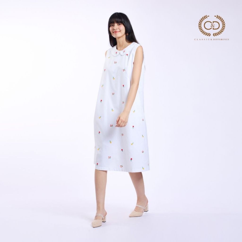 C&D White Komohana Dress Short sleeve White เดรส ไวท์ รูปที่ 4
