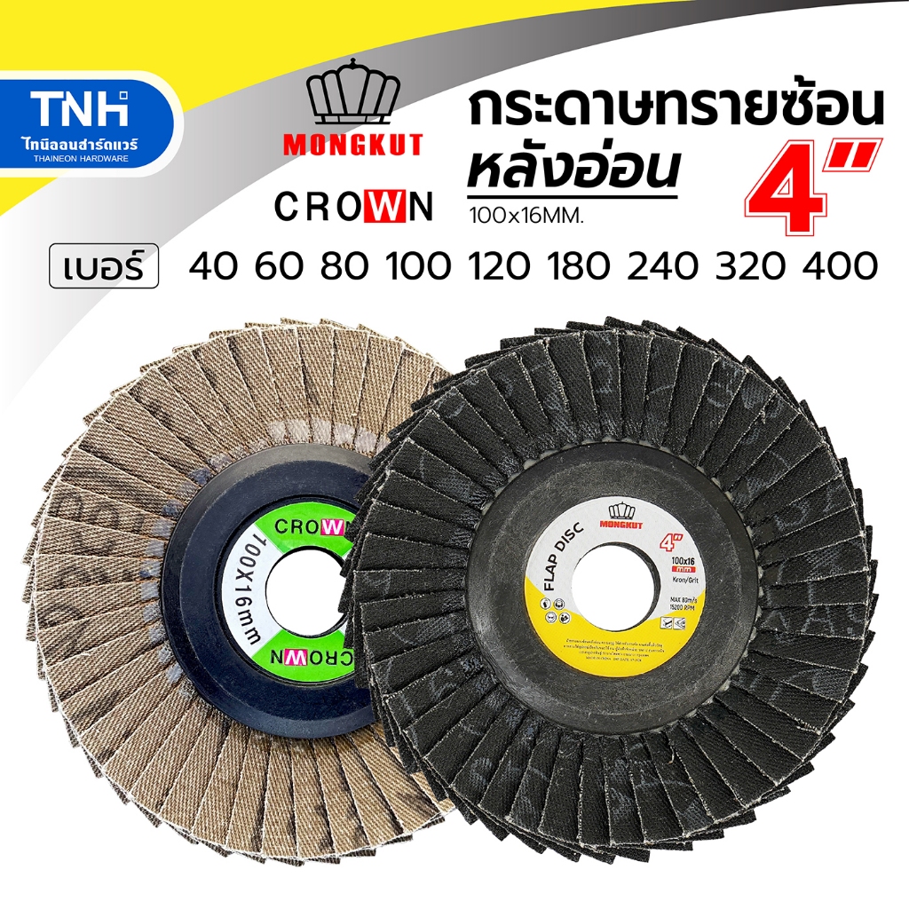 กระดาษทรายซ้อน หลังอ่อน 4 นิ้ว ใบขัด สำหรับ ขัดเหล็ก ไม้ พลาสติก ฯลฯ เบอร์ 40 60 80 100 120 180 240 320 400