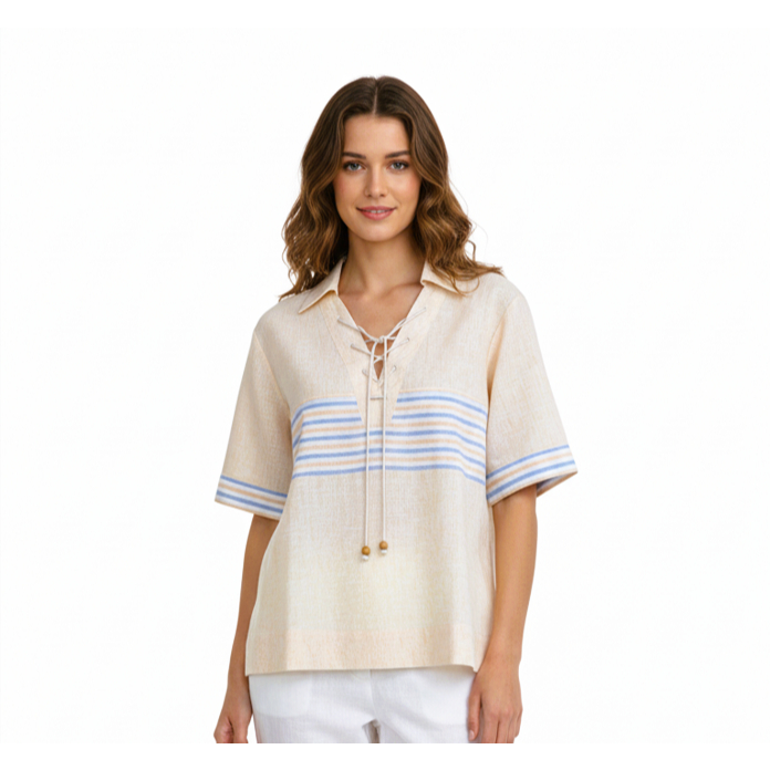 TANGO TANGERINE - TYSON TOP  เสื้อลำลอง ผ้าลินิน