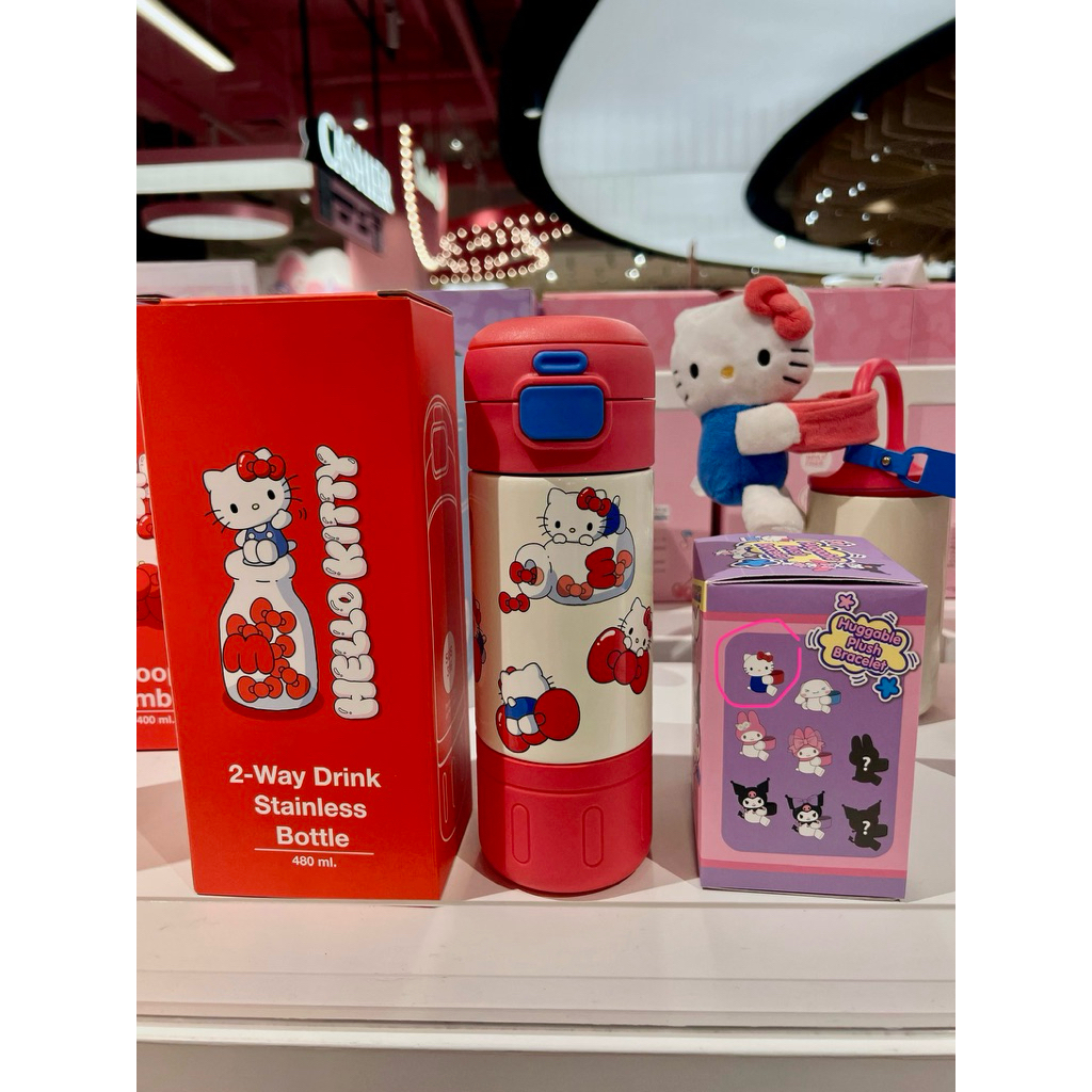 กระบอกน้ำเก็บอุณหภูมิ Sanrio แบบ2way แถมตุ๊กตาลายตรงกับแก้ว งานCentral❤️