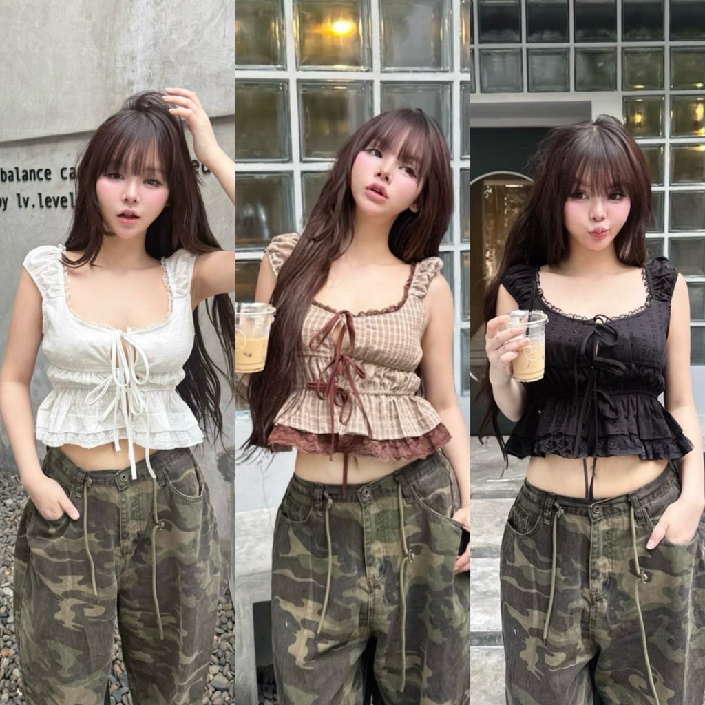 เสื้อสายเดี่ยวผูกหน้า