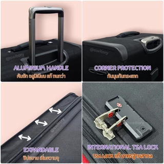 SWITORY THAILAND กระเป๋า​เดินทางรุ่น anti32 new model แบบผ้า เบาที่สุด TSA lock ซิปกันขโมย ขยายได้ กันน้ำ