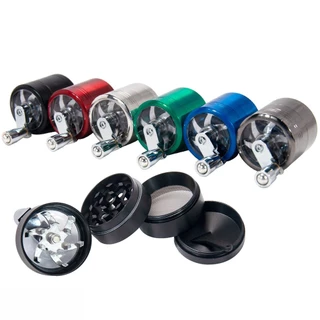 Grinder 4ชั้น ที่บดสมุนไพร สูง40mm เส้นผ่าศูนย์กลาง 40mm วัสดุโลหะ สีพื้น สีดำ จัดส่งจากประเทศไทย