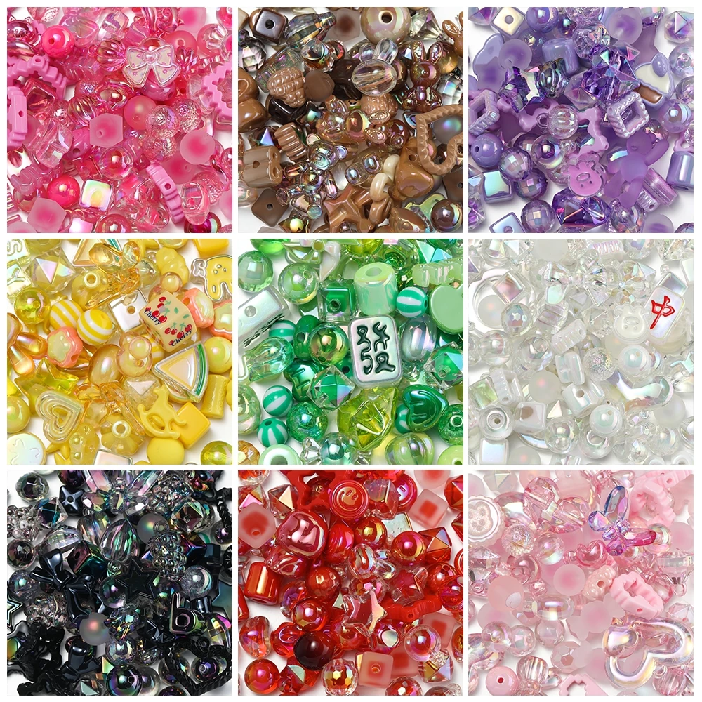 【มีให้เลือก 88 แบบ】20gลูกปัดอะคริลิค ลูกปัดผสมอะคริลิคคละสี สําหรับทําเครื่องประดับ DIY