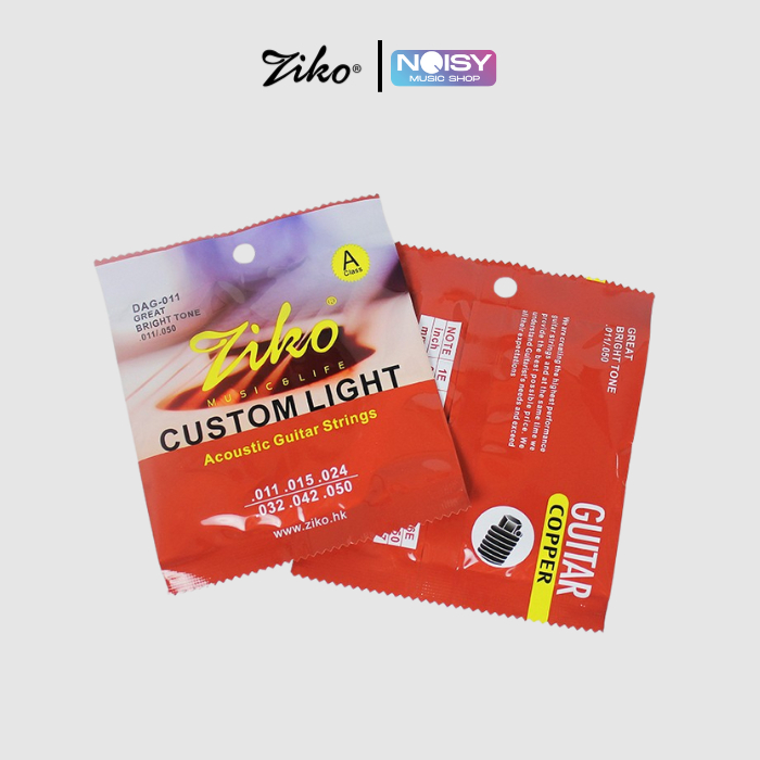 Ziko สายกีตาร์โปร่งคุณภาพดี สายแบบเคลือบกันสนิม Acoustic Guitar Strings