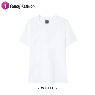Fancy Fashion เสื้อยืดคอกลมสีพื้น หลวมระบายอากาศ ผ้าเนื้อนุ่ม แขนสั้นสไตล์เกาหลี มีหลายสีให้เลือก
