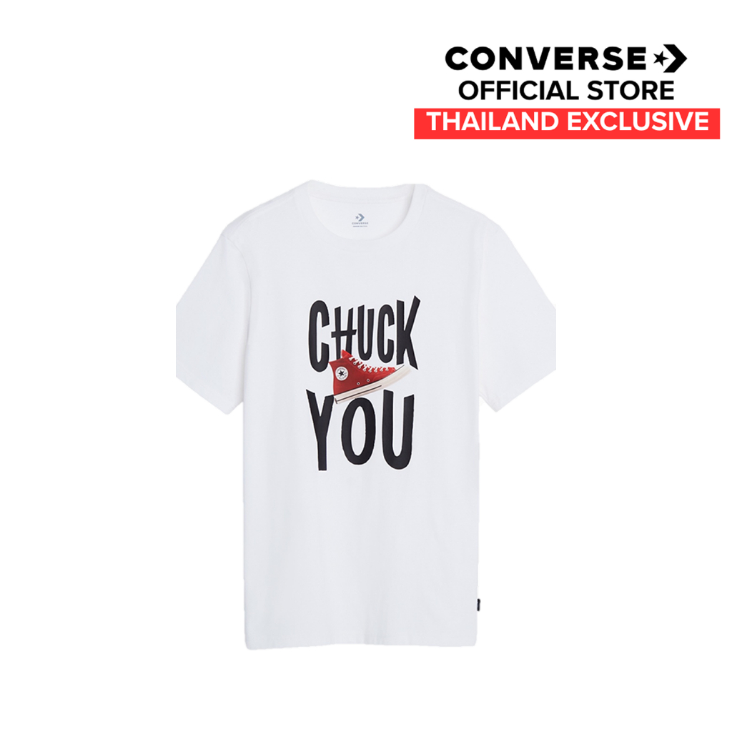 CONVERSE เสื้อยืด CHUCK YOU WITH CHUCK TEE WHITE ผู้ชาย 1230011BU_H5WTXX