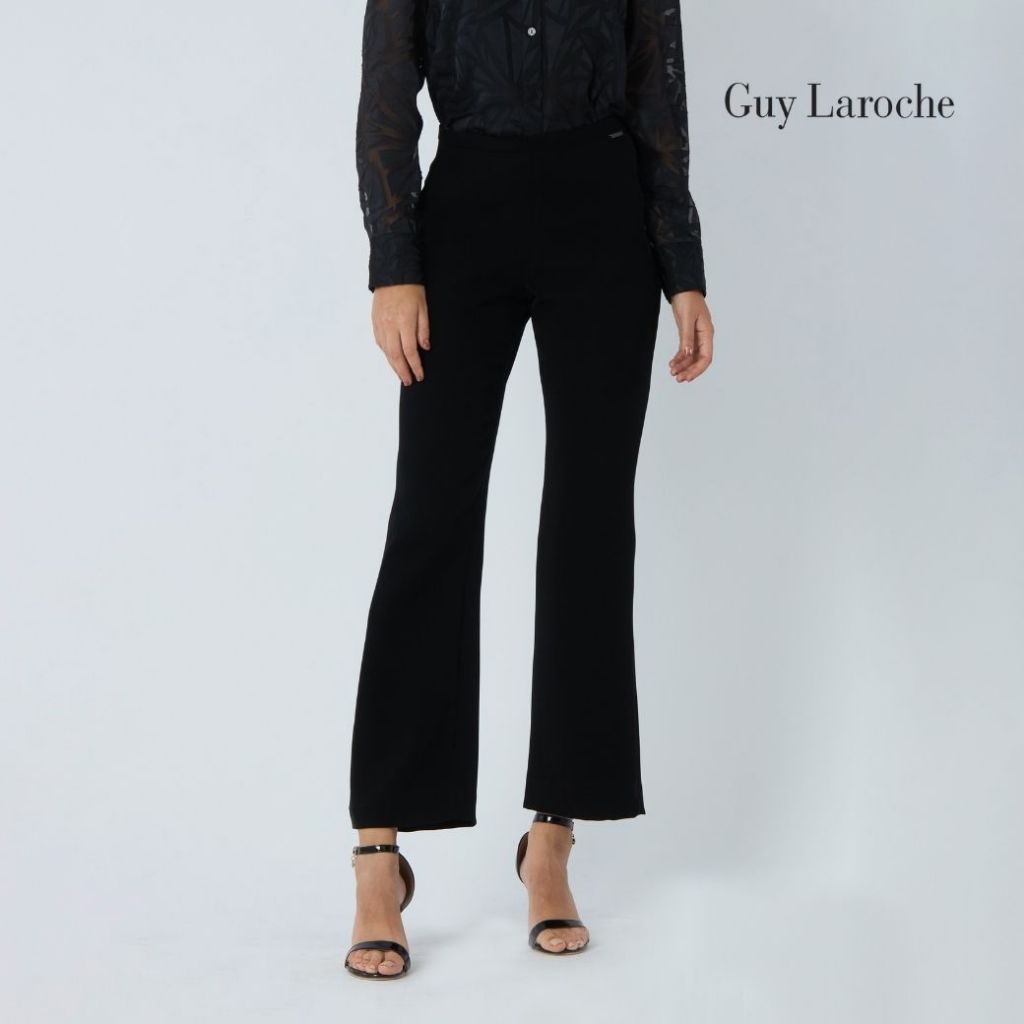 Guy Laroche กางเกงทำงานผู้หญิง Super B Bootcut ขาม้า สีดำ G9R3BL
