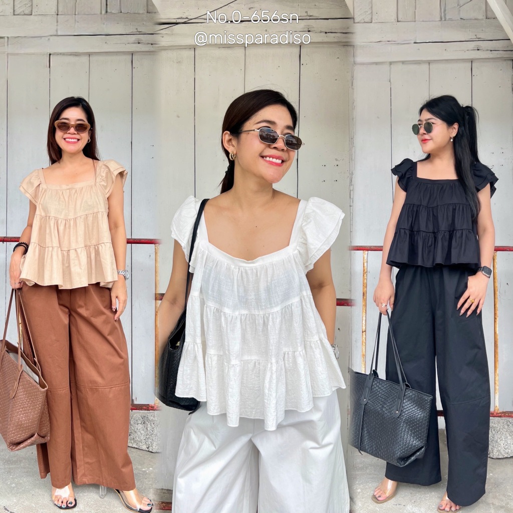 0-656sn เสื้อขนมชั้นขาว น่ารักมากกๆ💥 back in กลับมาแล้ว มาเพิ่ม 2 สีฉ่ำๆเลยค่าา 💥 ทรงขนมชั้นตะมุตะมิสุดๆ