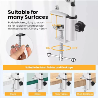 LINIM Mic Boom Arm ขาตั้งไมโครโฟนขาจับไมโครโฟนที่จับไมโครโฟนปรับ360องศายืดหดพับได้ขาไมคตั้งโต๊ะ เล่นเกมบันทึกเสียง