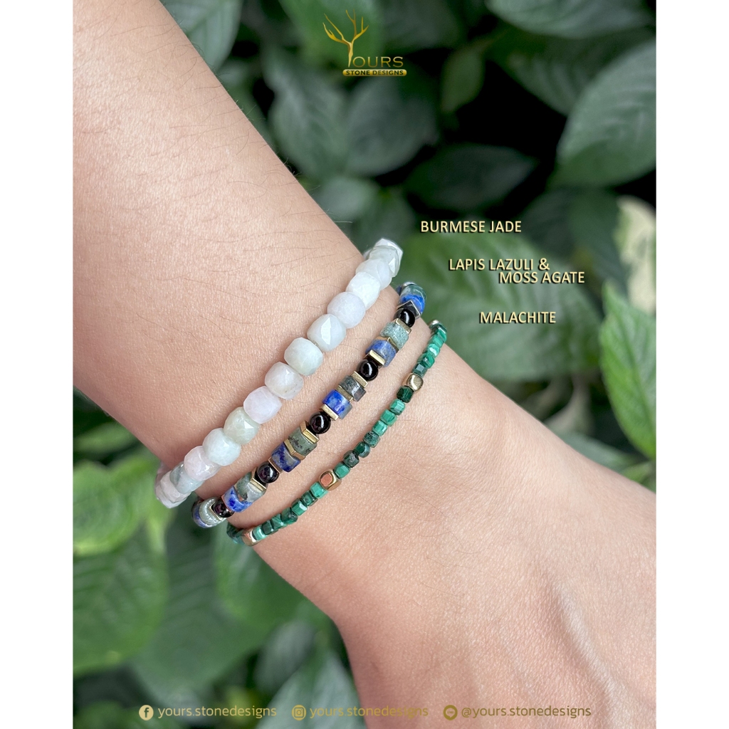 ซื้อเป็นเซ็ต..ถูกกว่า!!! สร้อยข้อมือหินธรรมชาติแท้100% หินนำโชค หินมงคล