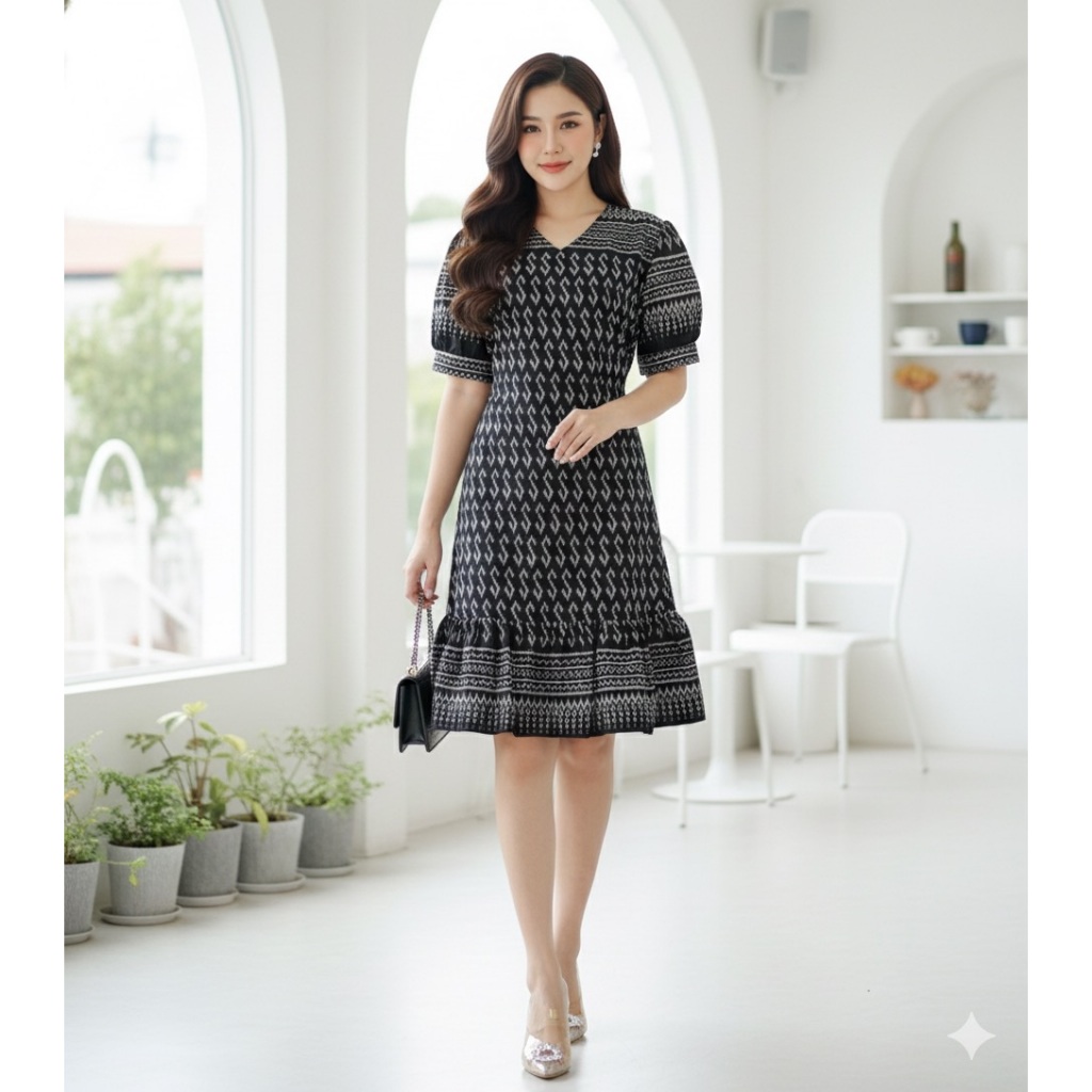 LANNA – ชุดสีดำผ้าไทย ชุดสีดำใส่ทำงาน ใส่ออกงาน ใส่ไว้ทุกข์ ชุดสวยใส่สบายมากค่ะ ราคา ถูกที่สุด ดีลบีเคเค แกลเลอรีภาพที่ 6