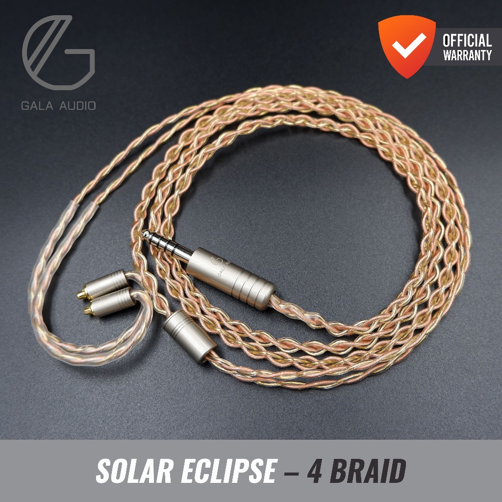 Gala audio สายอัพเกรดหูฟังไฮบริด เงินแท้ชุบทอง Hybrid Solar eclipse ถัก4