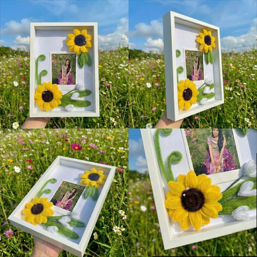 กรอบรูปดอกทานตะวันที่ทำจากกำมะหยี่ DIY ใส่รูปตัวเองได้ thumbnail 3