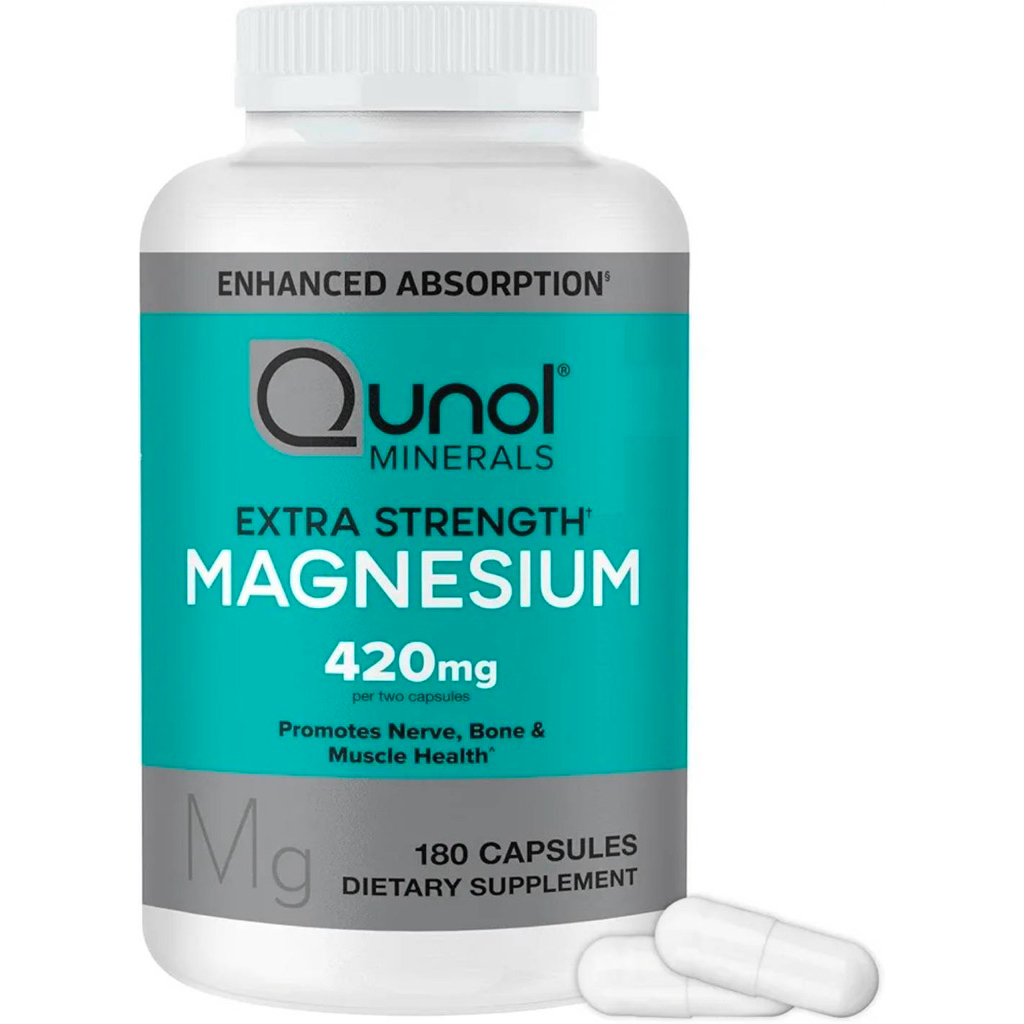 💥พร้อมส่ง💥Qunol Magnesium Capsules 420mg, 180 แคปซูล