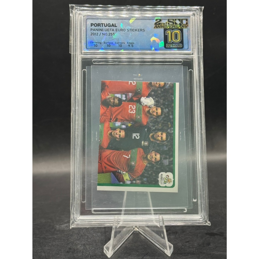 2012 Panini UEFA Euro Stickers Portugal Team No. 255 w/ Ronaldo SQC 10 PRECIOUS GEM MINT