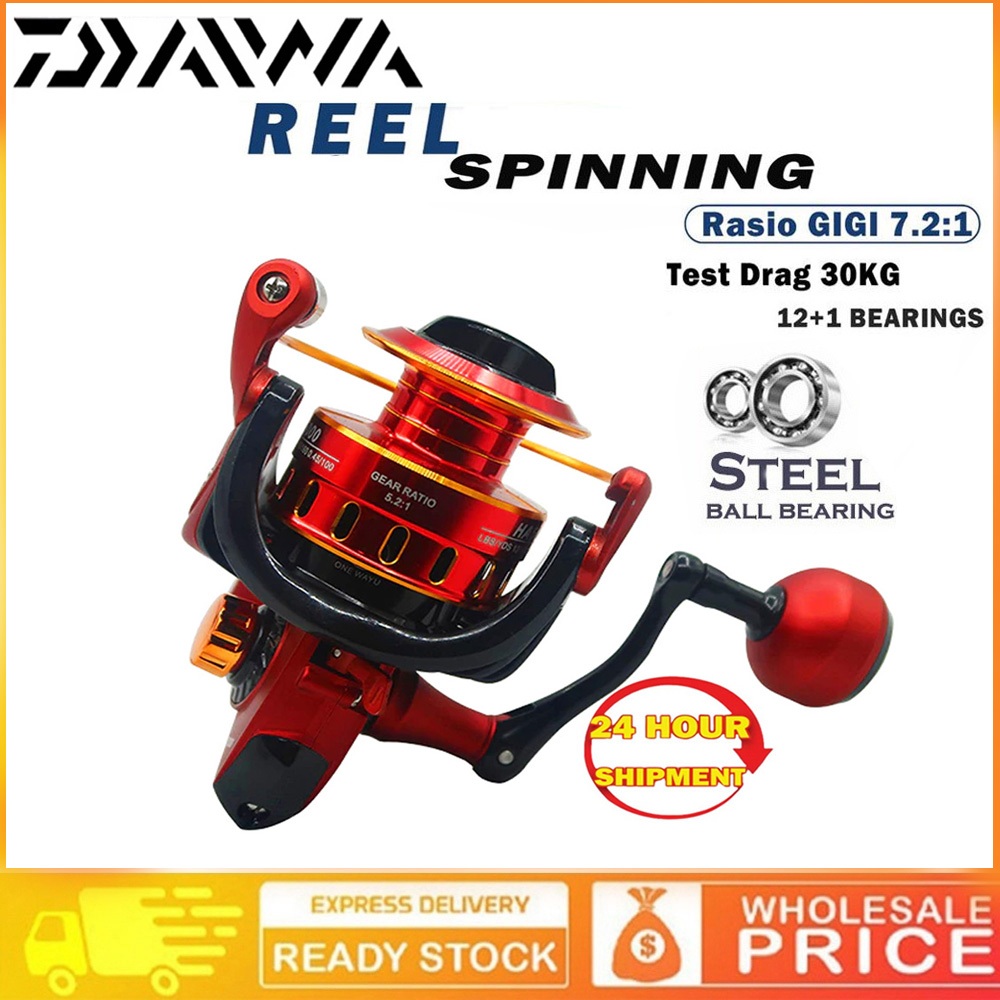 รอกตกปลา DAIWA เบอร์ 1000-7000 อัตราทดเกียร์ 5.2:1 3 สีให้เลือก จับโลหะ กันน้ำ 【สต็อกพร้อม】