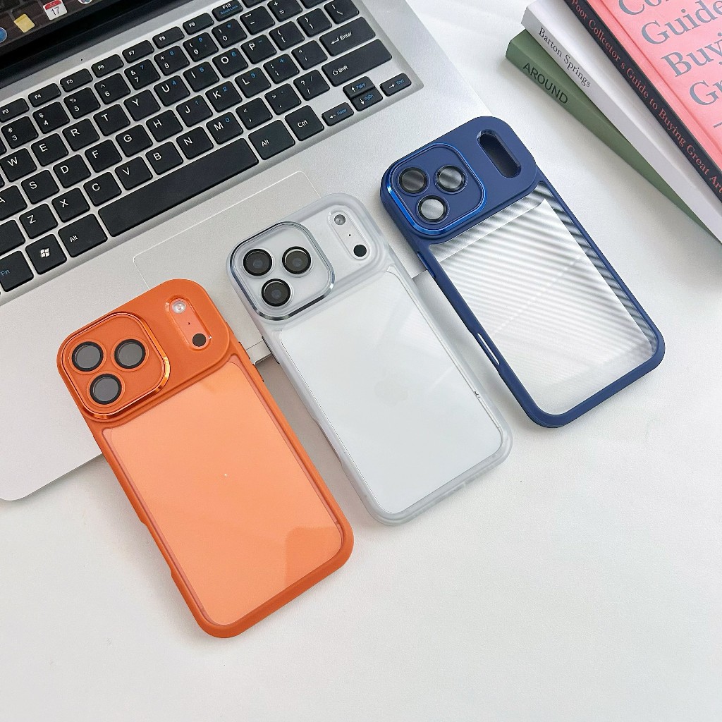 เคสอะคริลิคขอบสี งานดี ครอบเลนส์กล้อง สำหรับไอโฟน17/pro/max for iPhone 17 17pro 17promax 17air 17 pro max