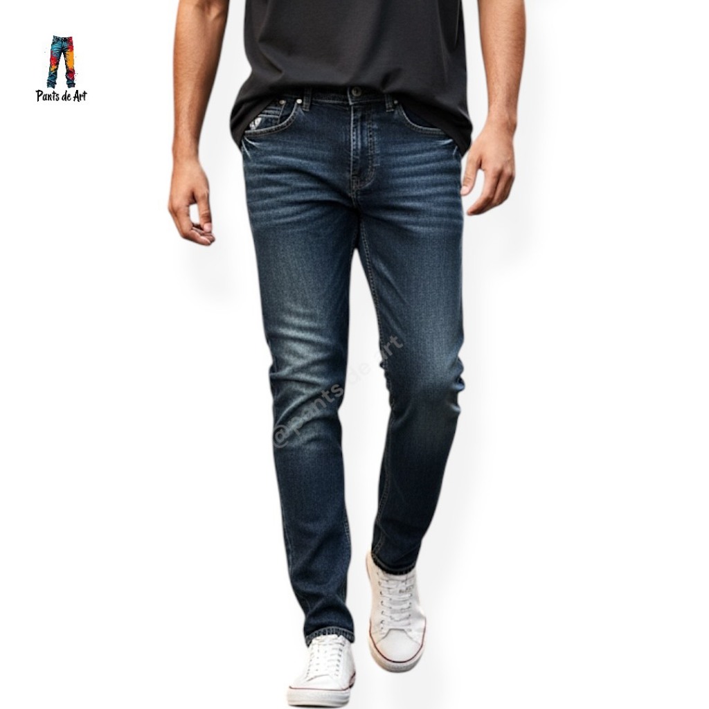 กางเกงยีนส์ผู้ชายผ้ายืด ทรงSLIM-FIT เข้ารูป ใส่สบาย เป้าซิป งานพรีเมี่ยม SIZE28-36