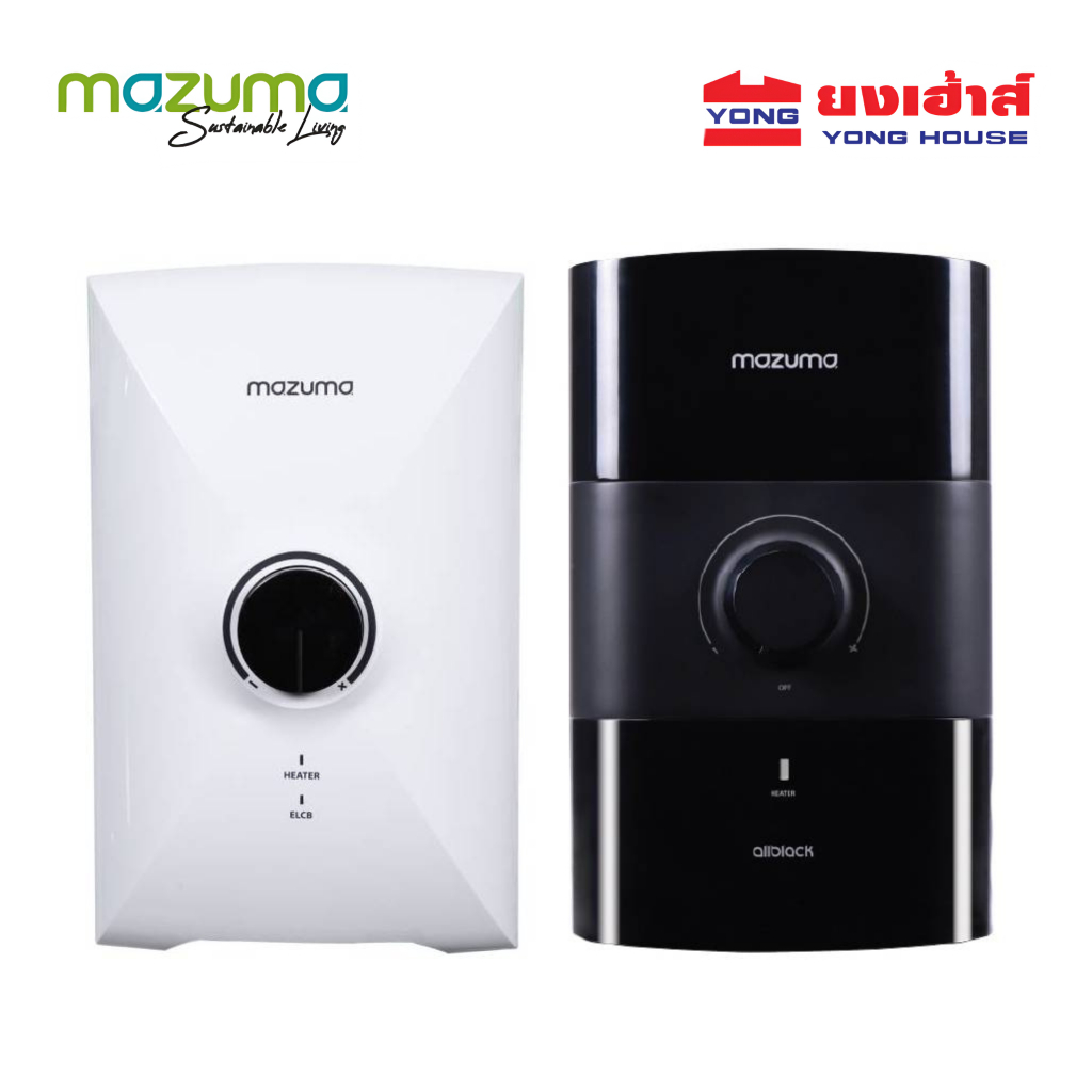 MAZUMA เครื่องทำน้ำอุ่น รุ่น intro max 3.5 ขนาด 3500วัตต์ รุ่น all black 4.5 ขนาด 4500วัตต์