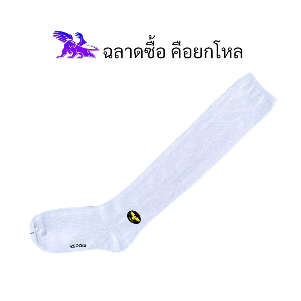 eSocks ยาวพิเศษ ( 12 คู่ ) ผลิตในประเทศไทย l ถุงเท้าท่านเจ้าคุณ l สีขาว