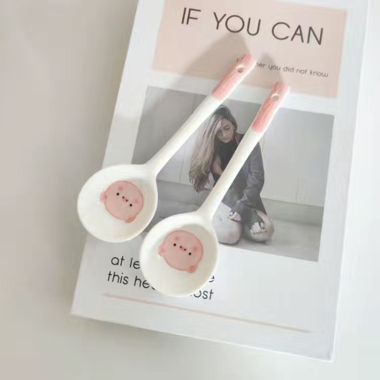 01ช้อนเซรามิค ด้ามจับยาว ลายการ์ตูนน่ารัก ขนาดเล็ก ของใช้ในครัวเรือน แบบสร้างสรรค์ สําหรับเด็กผู้หญิง - รูปที่ 6