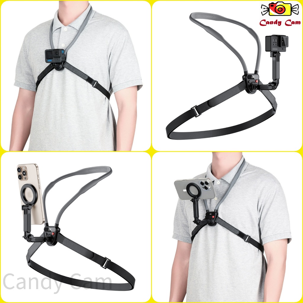 ที่ยึดคอ แบบแม่เหล็ก สำหรับกล้องแอคชั่นและโทรศัพท์ JJC MNM-MS1