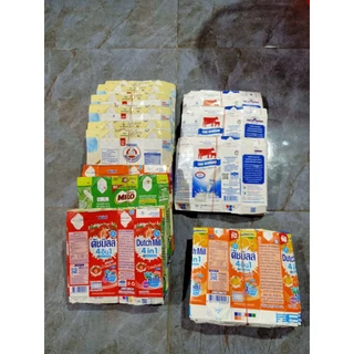 กล่องนมUHTเปล่า ตัดล้าง เรียบร้อย 100 กล่อง คละยี่ห้อ( พร้อมส่ง)/