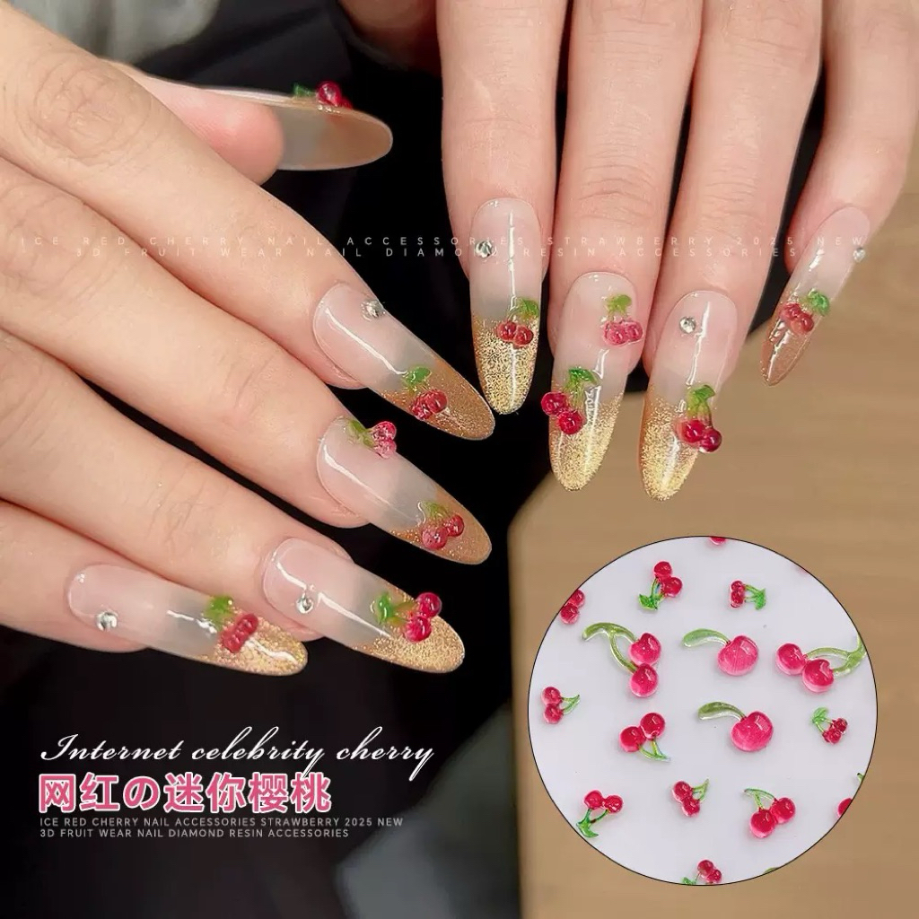 🎀30ชิ้น เรซิ่น ของแต่งเล็บ อมยิ้ม หมี โบ ใช้ติดเล็บ DIY Aurora Bowknot 3D Nail Art