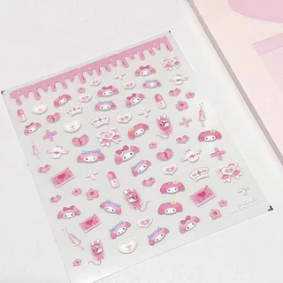 🩷🎀พร้อมส่ง!สติ๊กเกอร์สำหรับตกแต่งลายการ์ตูน มายเม สีชมพู ขนาดเล็ก ติดเล็บ