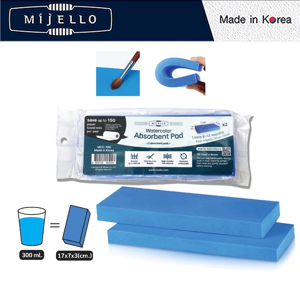 Mijello Sponge Double Pack / Tray / Duo Set I ฟองน้ำซับสี 2 ชิ้น/ชุด / ถาดรองเอนกประสงค์ / เช็ตคู่