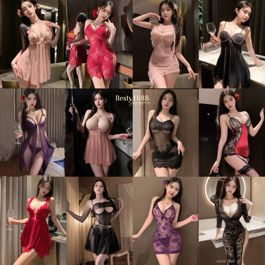 ชุดนอนไม่ได้นอน รวมชุดนอนซีทรู R/D001 ชุดเซ็กซี่ เดรสกระโปรง พร้อมส่งจากไทย Besty Shop