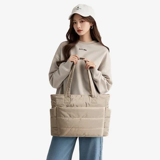 BAGLOOM สุภาพสตรีกระเป๋าสะพายขนาดใหญ่ กระเป๋าสะพายกระเป๋าด้านหน้า Tote Bag สําหรับผู้หญิง