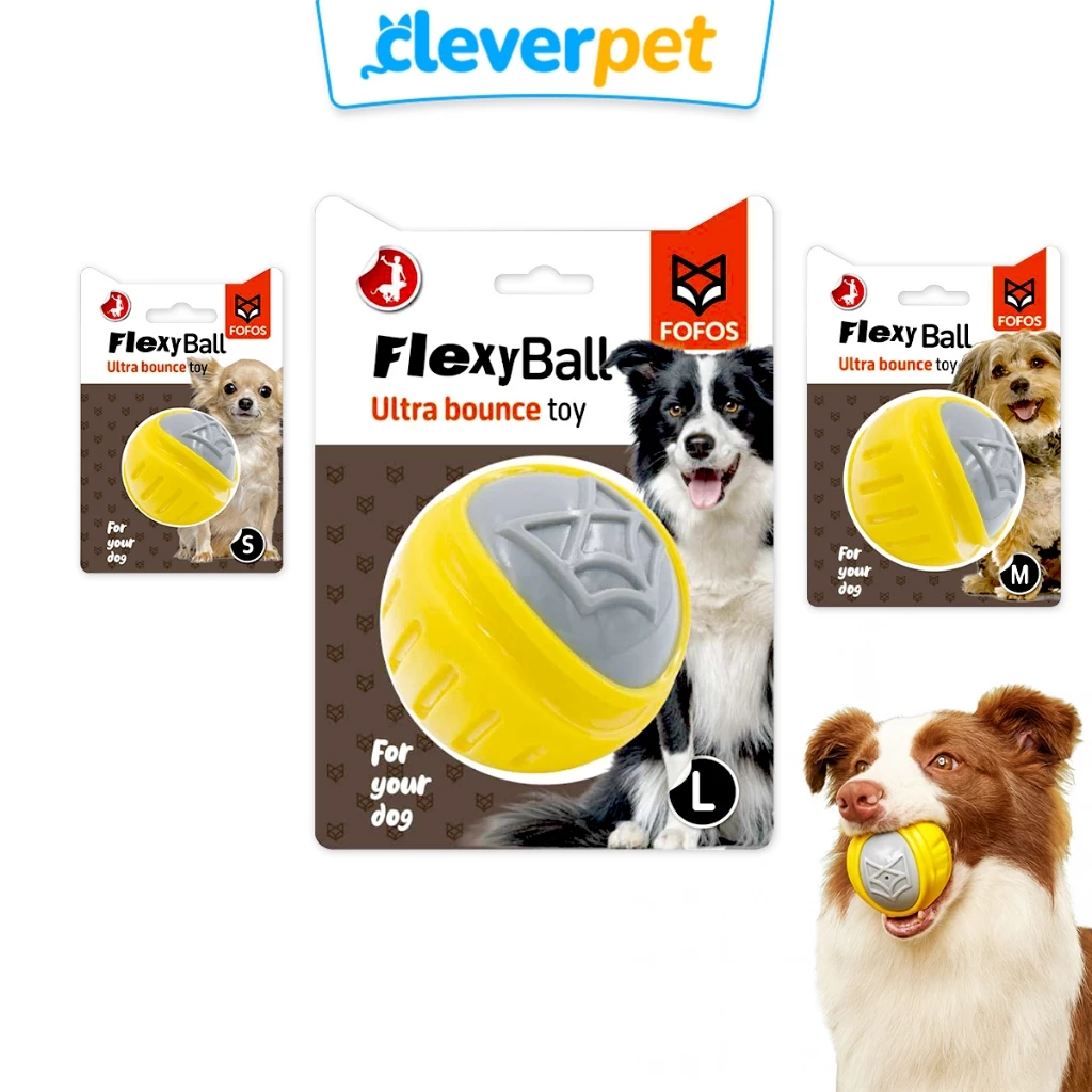 [ส่งฟรี🇹🇭] FOFOS ของเล่นสุนัข ลูกบอลหมา บีบมีเสียง แข็งแรงทนทาน Dog Flexy Ball CleverPet