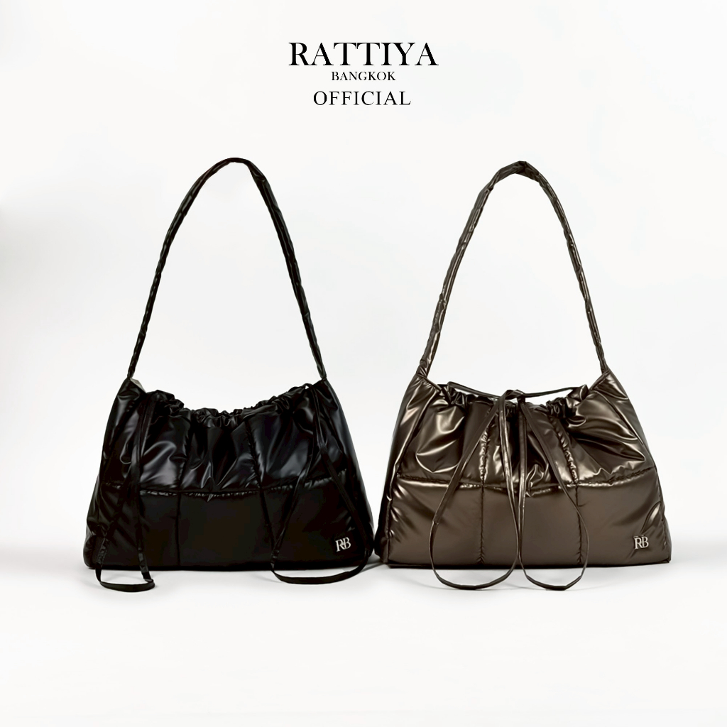 [RATTIYA BANGKOK] Large Puffer Gather Bag PU / 2 colors  กระเป๋านุ่มนิ่ม ทรงเกี๊ยว ใบใหญ่ น้ำหนักเบา