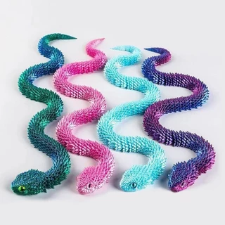3D Snake Toys งู 3D ของเล่นพิมพ์สามมิติ งูยืดหยุ่น ฟิกเกอร์ตั้งโชว์ ตกแต่งบ้าน สีสดใส แข็งแรง ทนทาน