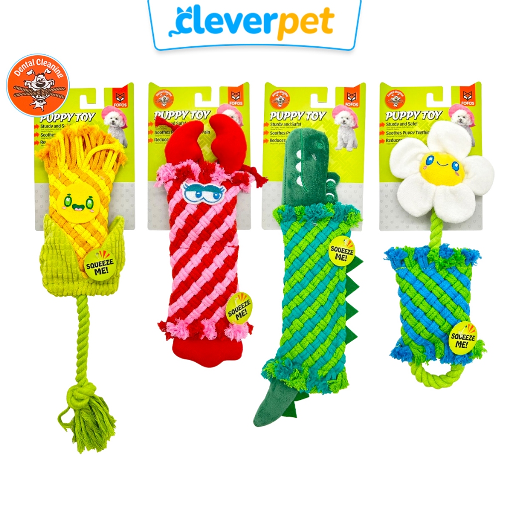 [ส่งฟรี🇹🇭] FOFOS ของเล่นสุนัข ตุ๊กตาเชือกกัด ของเล่นหมาขัดฟัน Rope Dog Toy CleverPet