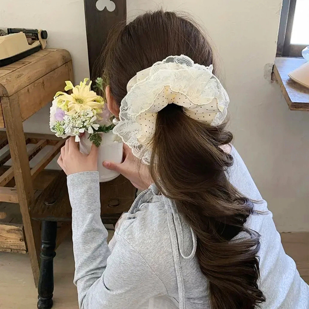 ยางรัดผม ฝรั่งเศส การออกแบบลูกไม้  ที่คาดผมผู้หญิง ฝรั่งเศส  ความยืดหยุ่นสูง    ส่งจากไทย - รูปที่ 3