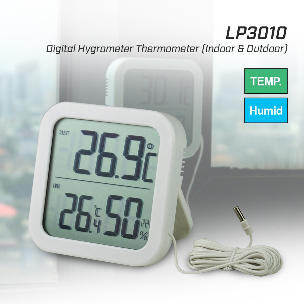 LP3010 เครื่องวัดอุณหภูมิและความชื้น (แบบมีโพรบภายนอก) ใช้ทั้งในบ้าน–นอกบ้าน ** สินค้าค้าง STOCK **
