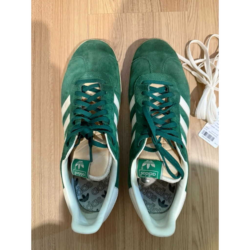 adidas gazelle dark green owhite