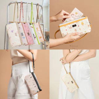 กระเป๋าคล้องมือ กระเป๋าคล้องแขน KEPT Wallet on Shoulder 5 ช่อง คล้องบ่าได้ รวม 15 ลาย พร้อมกล่อง