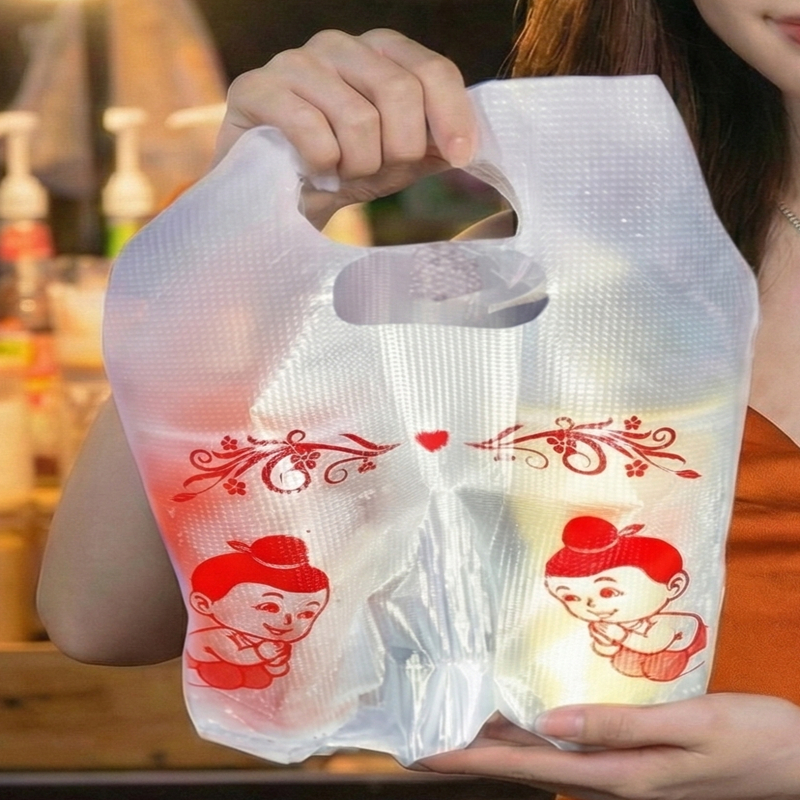 ตราเด็กดีถุงหิ้วพลาสติกสำหรับใส่แก้วน้ำคู่จำนวน1มัด/10ห่อ/50ใบ - รูปที่ 7