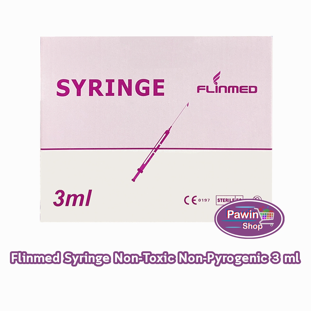 Flinmed Syringe ไซริงค์ กระบอกฉีดยา ไม่มีเข็ม 3 ml. บรรจุ 100 ชิ้น (1 กล่อง) CC 3203 ล้างจมูก ป้อนยา