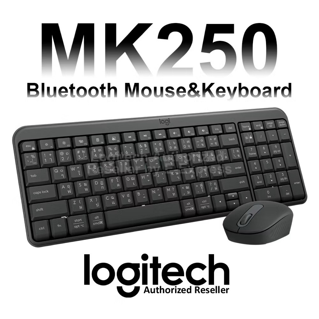 Logitech MK250 Compact Bluetooth Combo Mouse and Keyboard (คีย์ไทย-อังกฤษ)