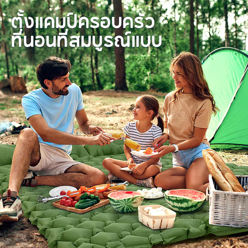 🔥ที่นอนลม🔥 แผ่นรองนอน เป่าลม มีหมอน เสื่อตั้งแคมป์ เสื่อนอนพอง น้ำหนักเบา Ultralight วัสดุ TPU 190*120cm thumbnail 7