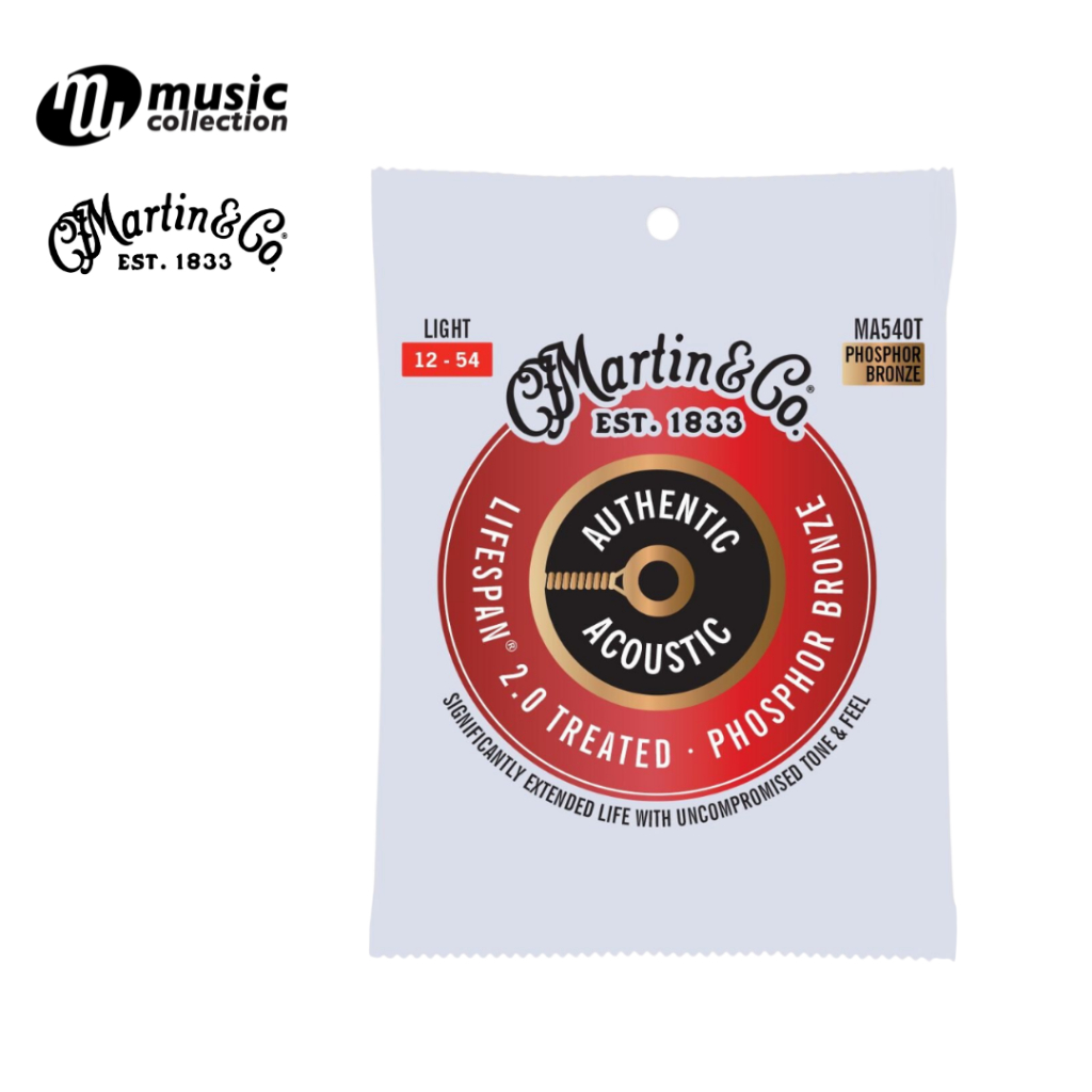 สายกีตาร์โปร่ง Martin  MA540T  PH Bronze Treated   (เบอร์ 012-54 Light)
