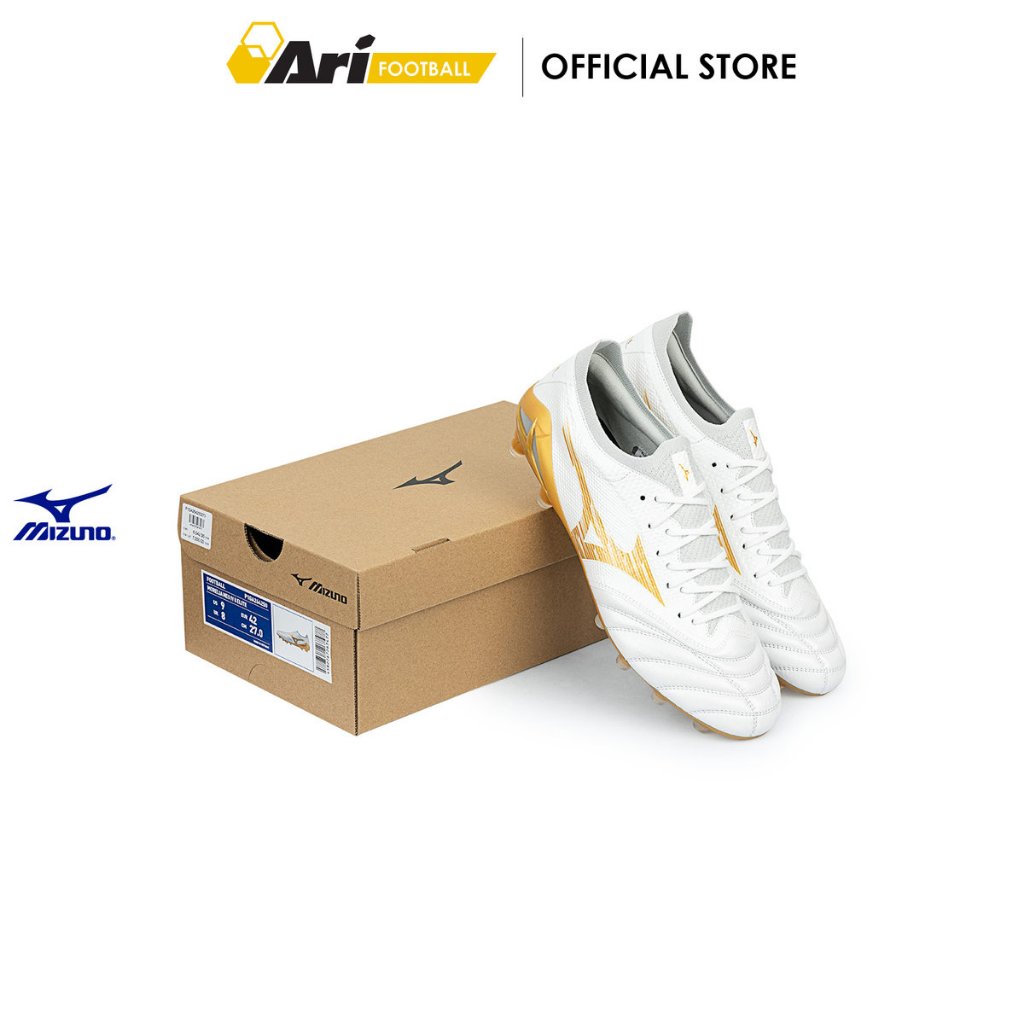 MIZUNO MORELIA NEO IV BETA ELITE FG - WHITE/MP GOLD (P1GA264250) รองเท้าฟุตบอล มิซูโน่ NEO IV BETA ELITE สีขาวทอง - รูปที่ 4