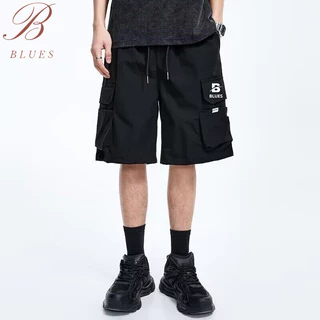 B BLUES กางเกงขาสั้นลำลองผู้ชายไซส์ L-5XLเอวยางยืดกระเป๋าข้างผ้าดีคุณภาพดีและราคาถูก แฟชั่นชาย สีไม่ตก